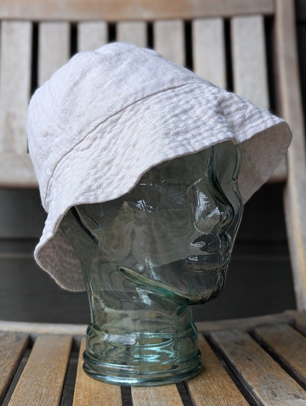 NWOT Garnet Hill Beachside Linen Bucket Hat Size S/M 100% Linen